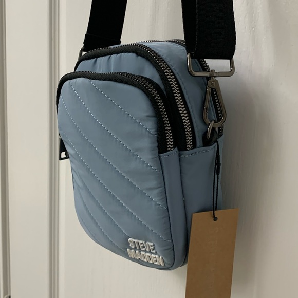 Steve Madden Pastel Blue Quilted Nylon Crossbody Bag - Picture 5 of 17